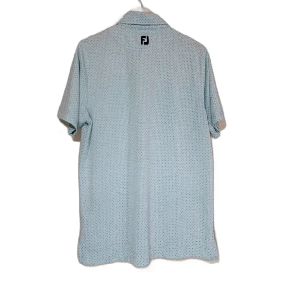 Men's FootJoy Teal Polka Dot Polo Shirt - Small - Picture 2 of 7